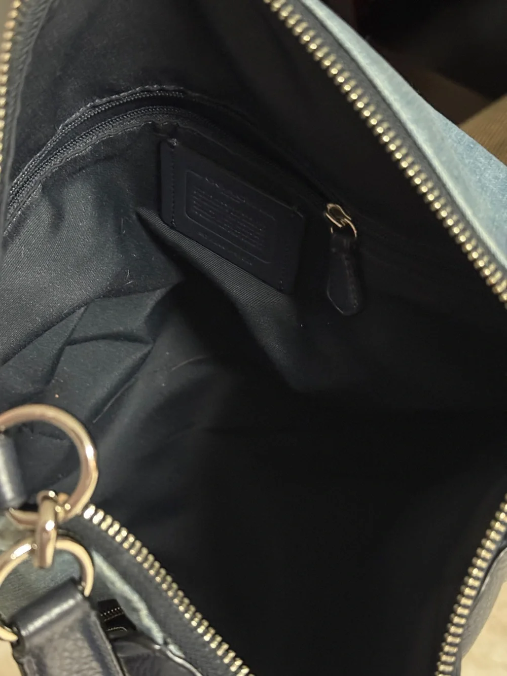 Coach Hobo Denim and Leather Crossbody Bag 91528 - Picture 9 of 12